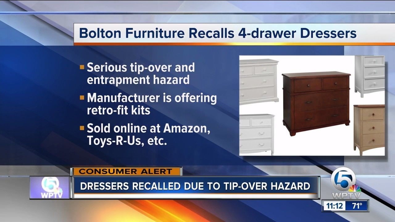Thousands of Popular Dressers Sold Online Suddenly Recalled Over Deadly Tip-Over Hazards