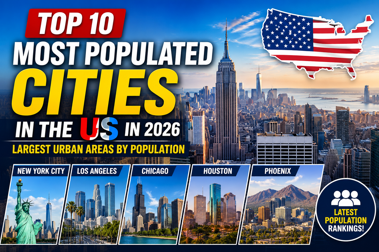 Top 10 Most Populated Cities in the US in 2026: Largest Urban Areas by Population