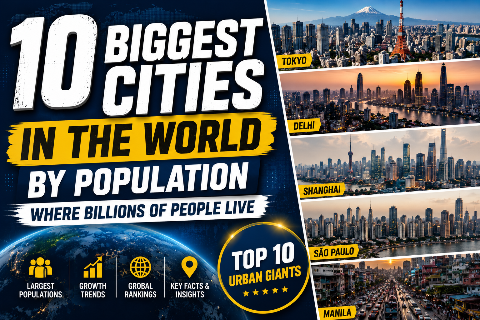 10 Biggest Cities in the World by Population: Where Billions of People Live
