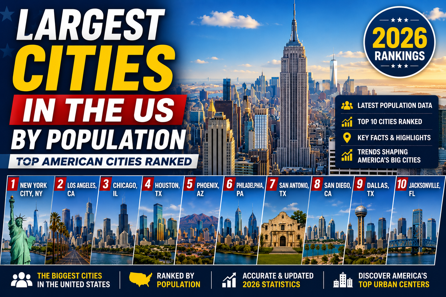 Largest Cities in the US by Population: Top American Cities Ranked for 2026
