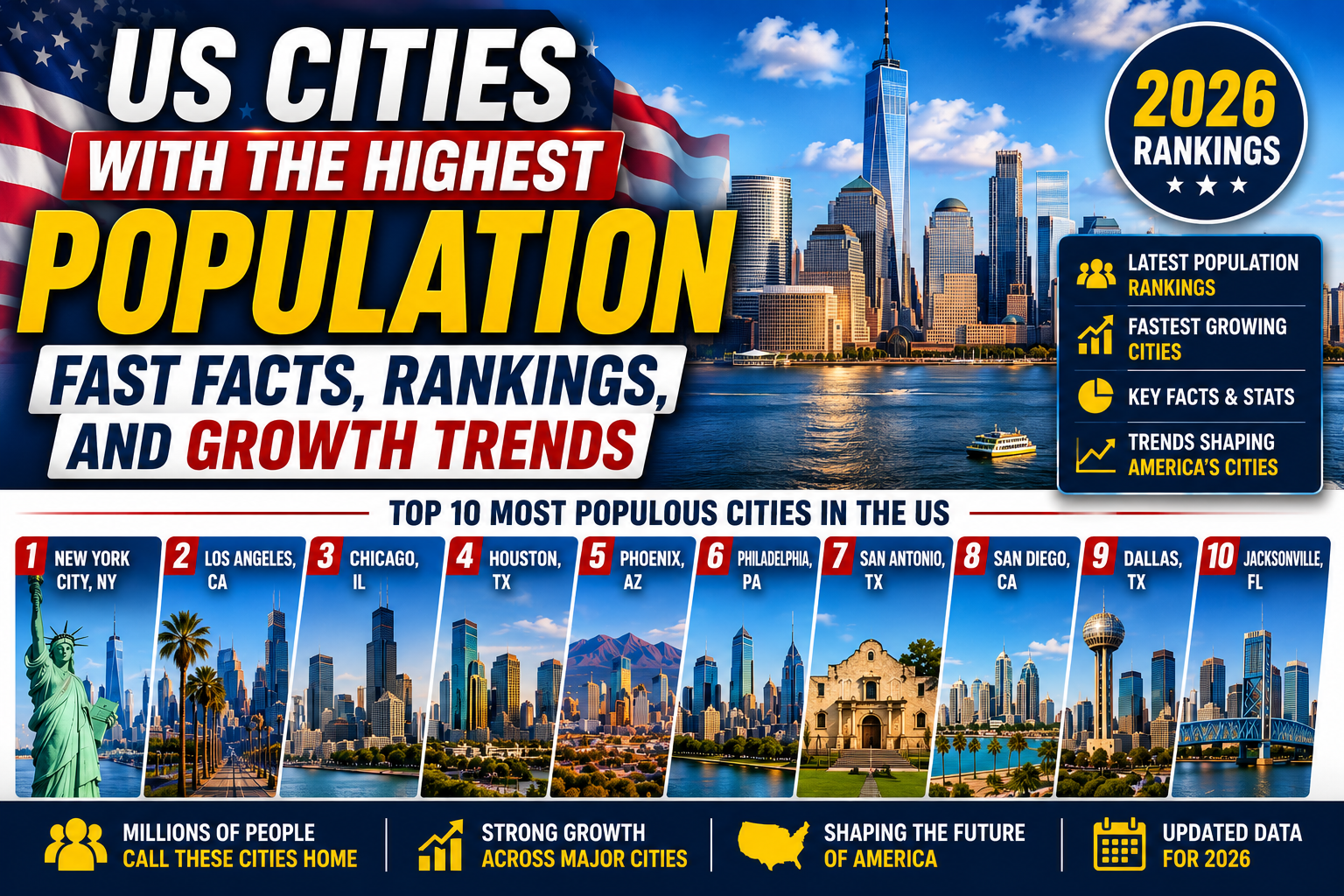 US Cities with the Highest Population: Fast Facts, Rankings, and Growth Trends