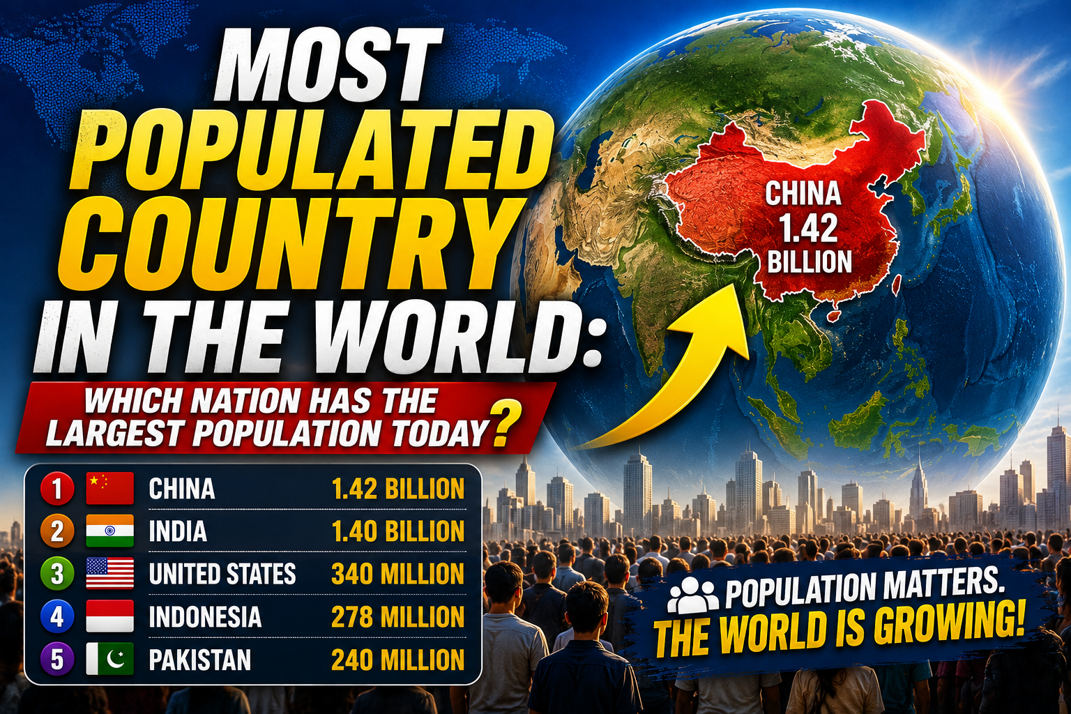Most Populated Country in the World: Which Nation Has the Largest Population Today?