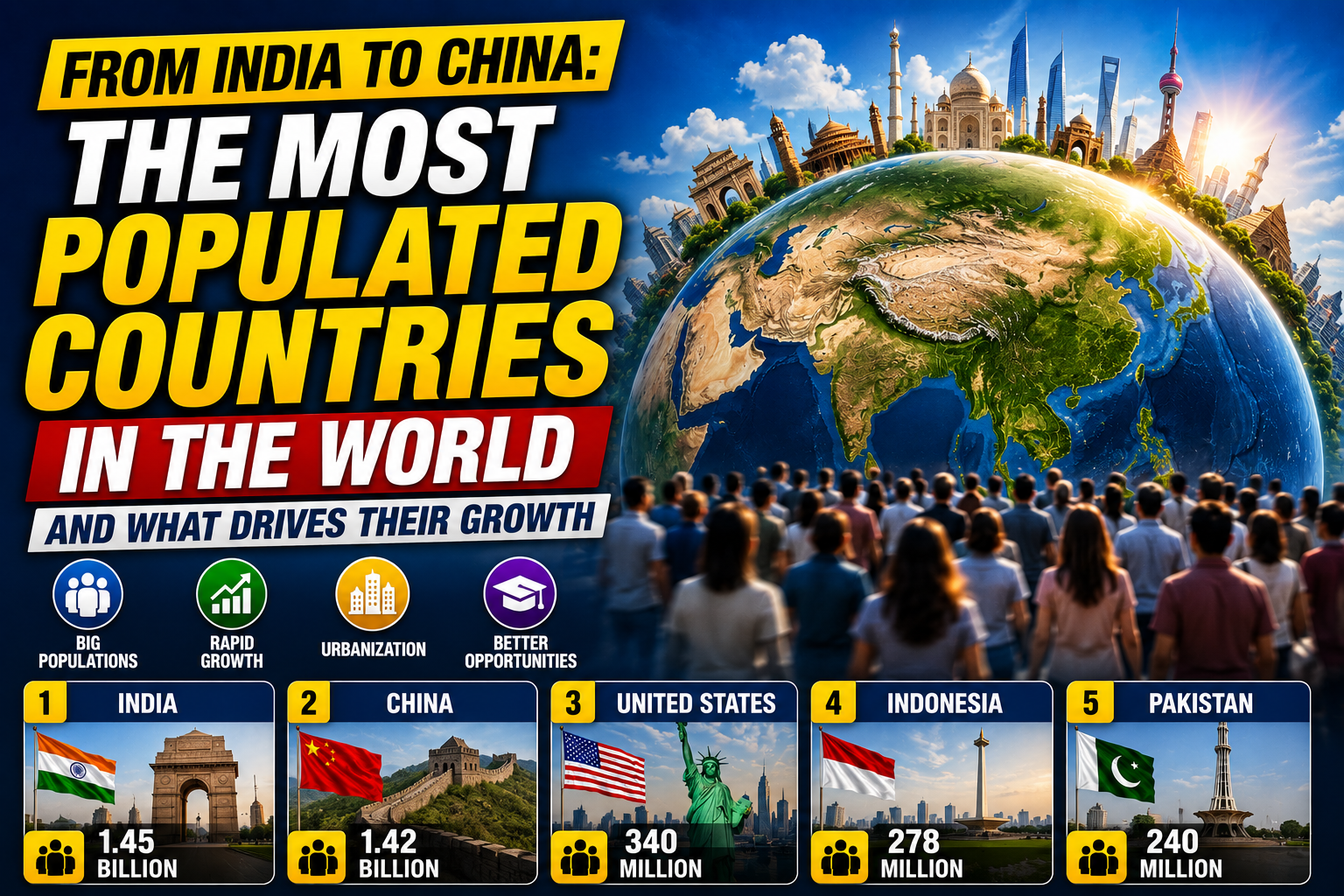 From India to China: The Most Populated Countries in the World and What Drives Their Growth