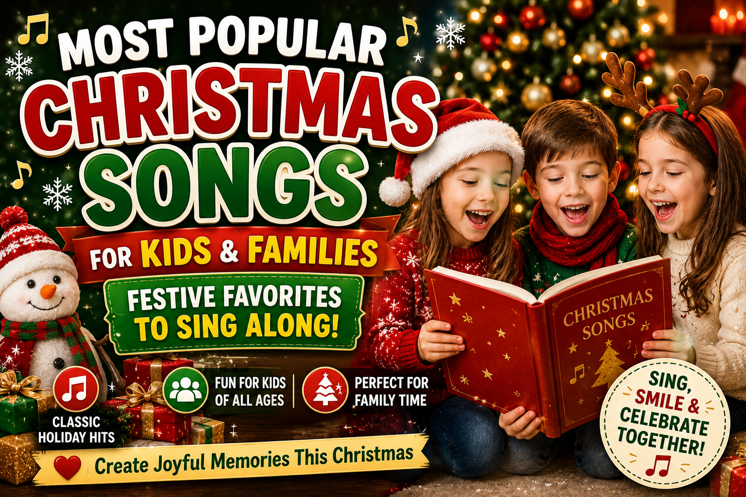 Most Popular Christmas Songs for Kids and Families: Festive Favorites to Sing Along