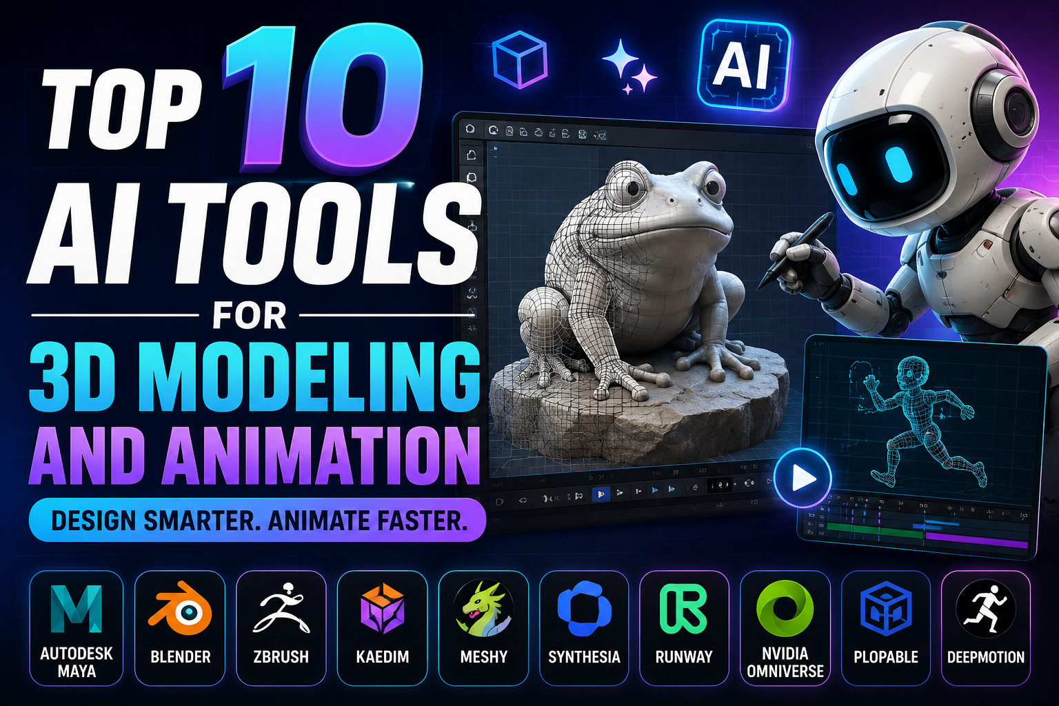 Top 10 AI Tools for 3D Modeling and Animation