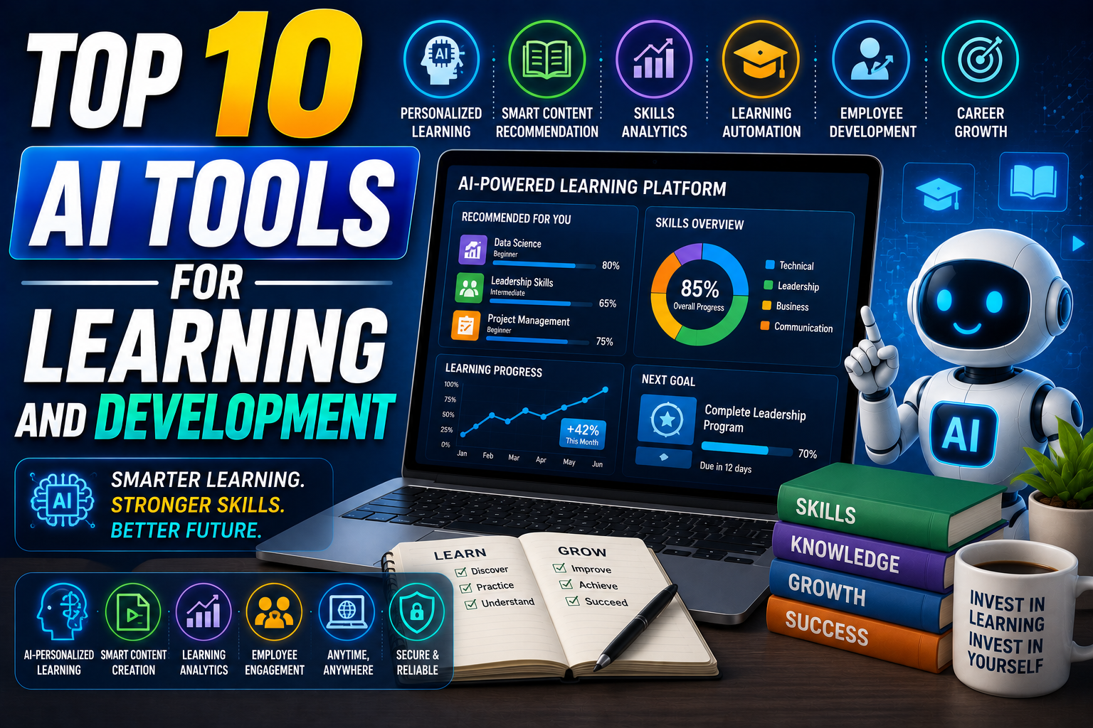 Top 10 AI Tools for Learning and Development