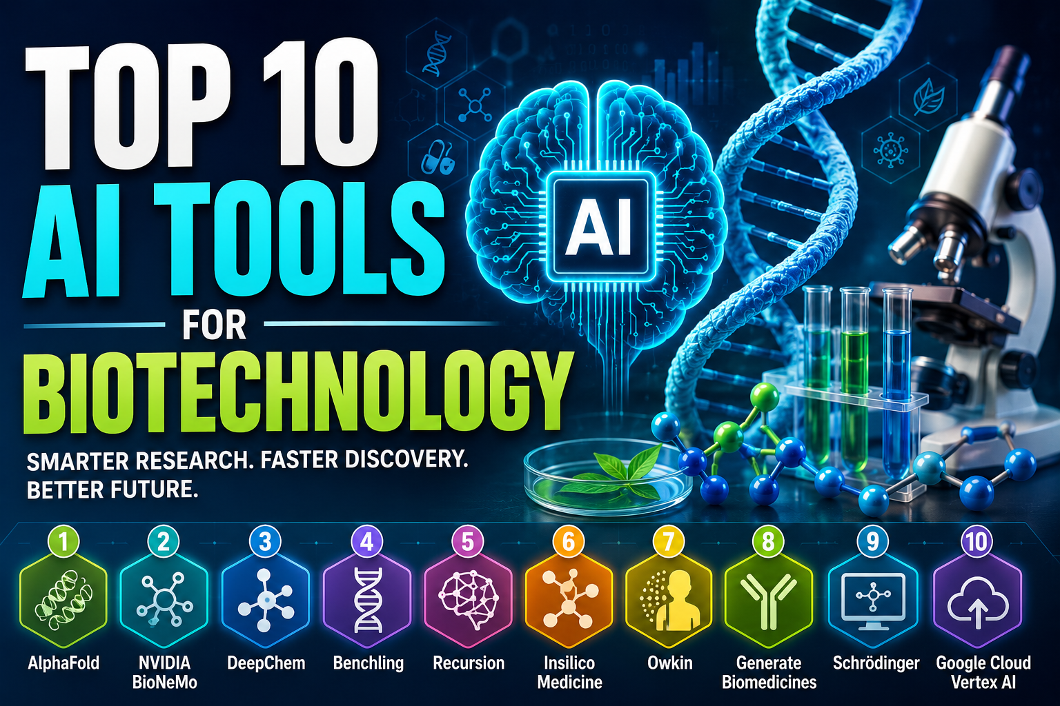 Top 10 AI Tools for Biotechnology