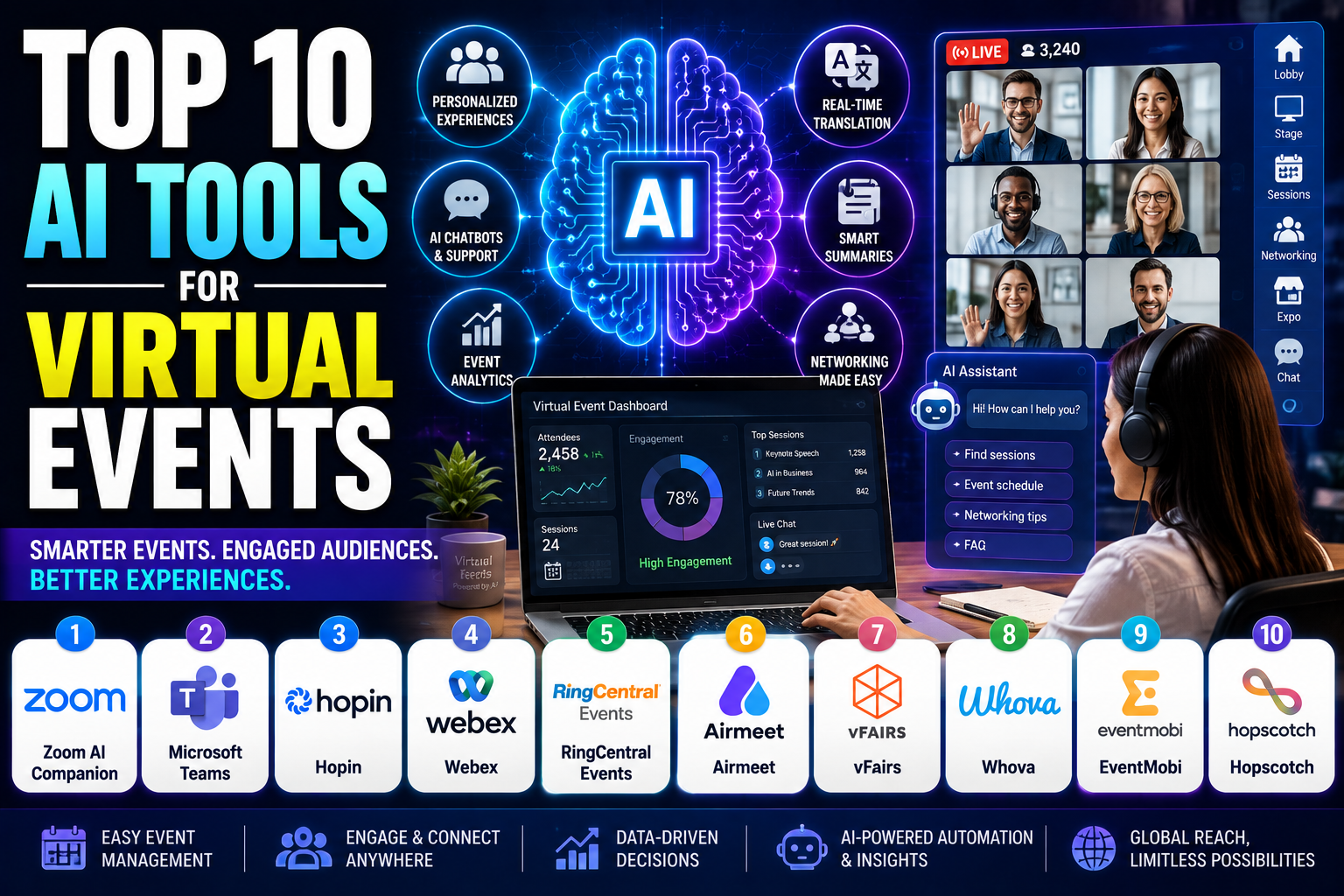 Top 10 AI Tools for Virtual Events