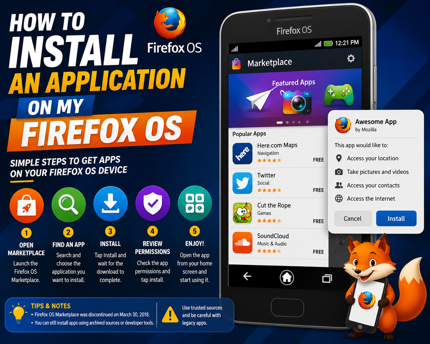 how to install an application on my firefox os