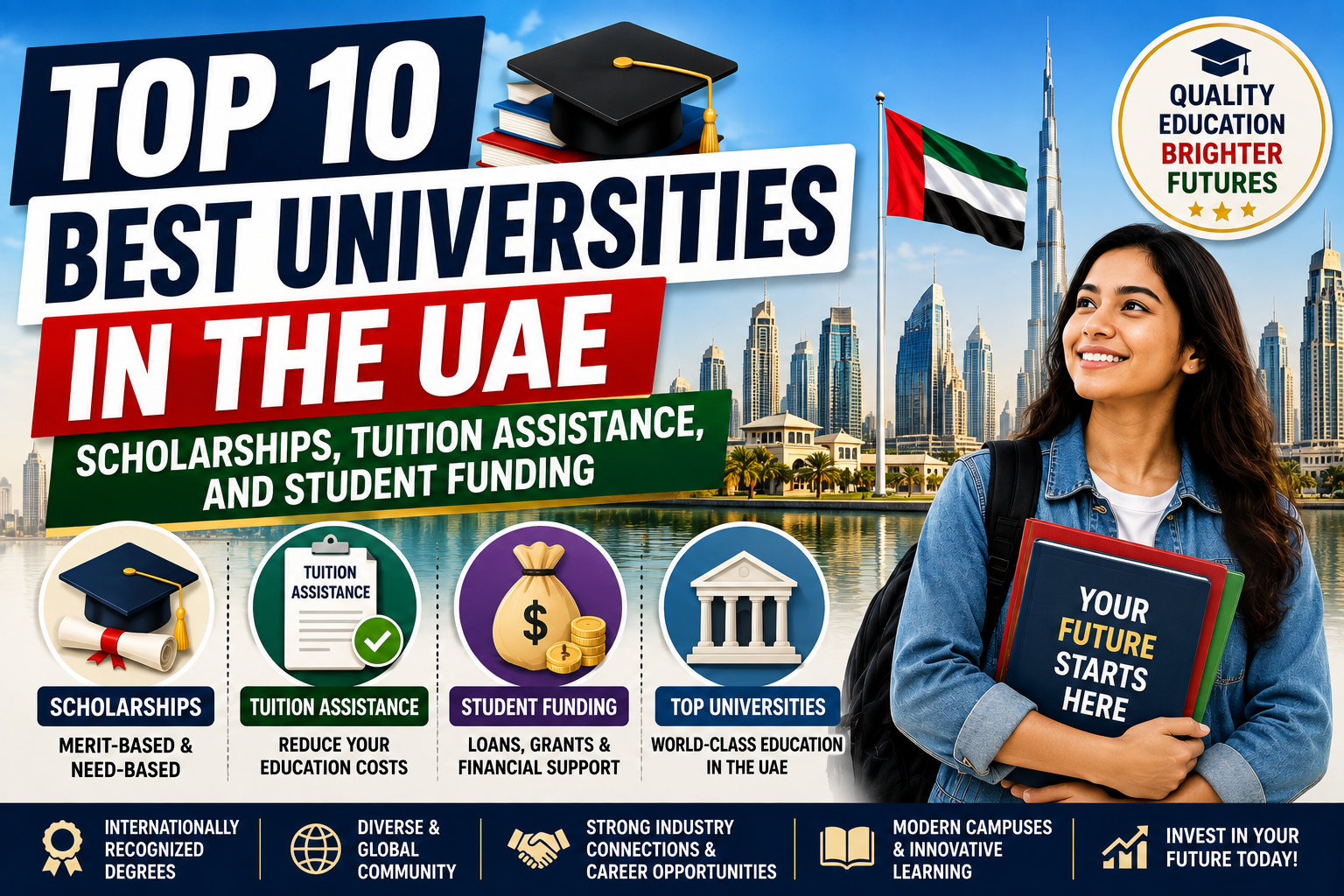 Top 10 Best Universities in the UAE: Scholarships, Tuition Assistance, and Student Funding