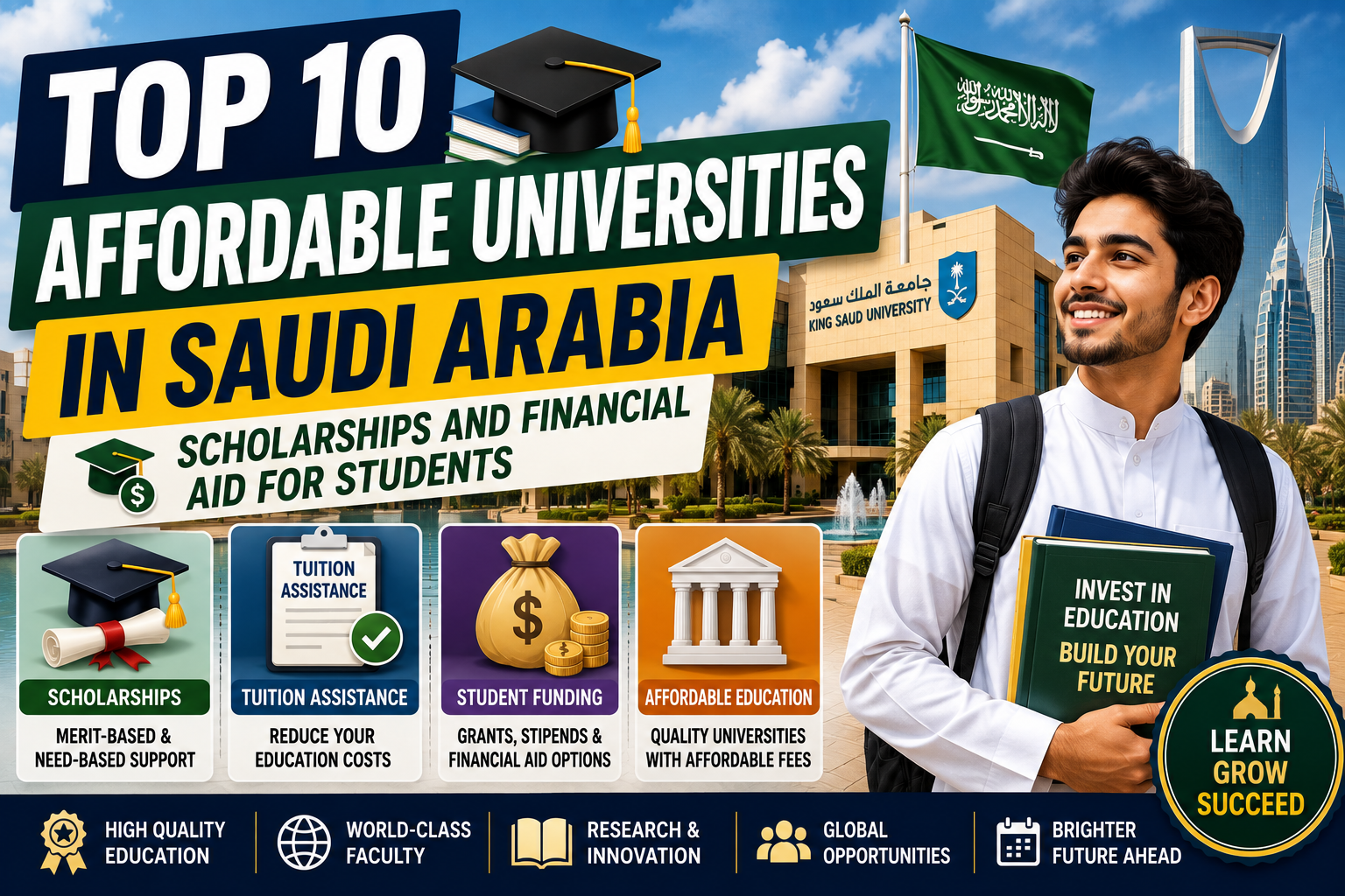 Top 10 Affordable Universities in Saudi Arabia: Scholarships and Financial Aid for Students