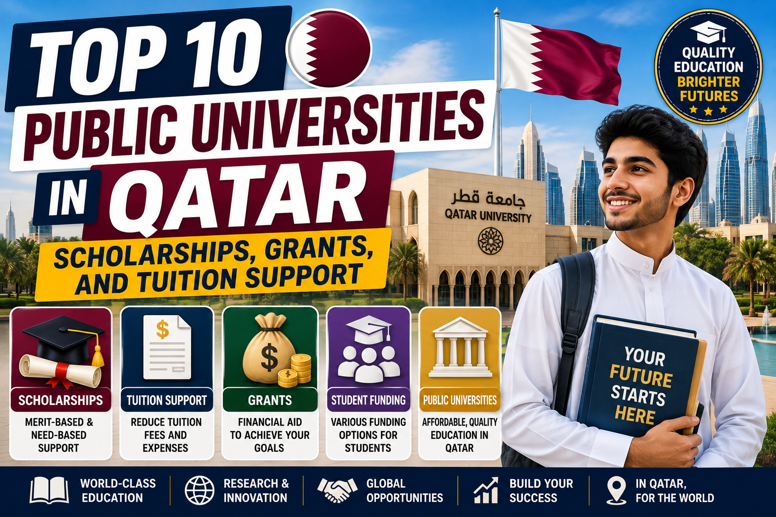 Top 10 Public Universities in Qatar: Scholarships, Grants, and Tuition Support