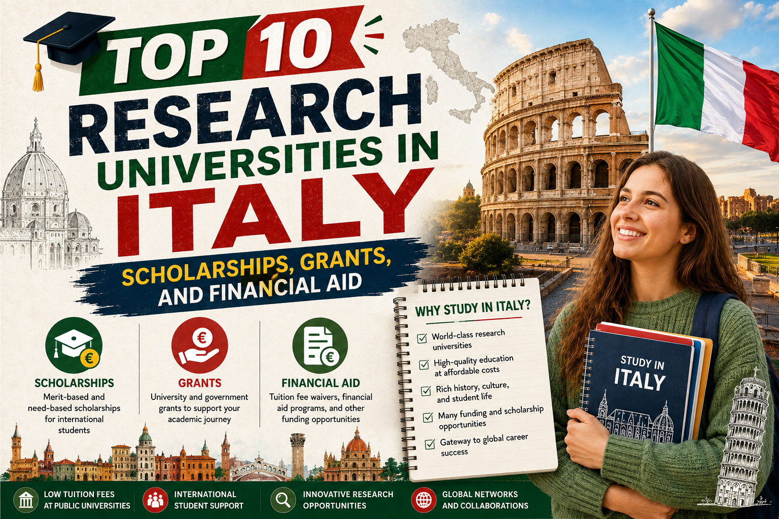 Top 10 Research Universities in Italy: Scholarships, Grants, and Financial Aid