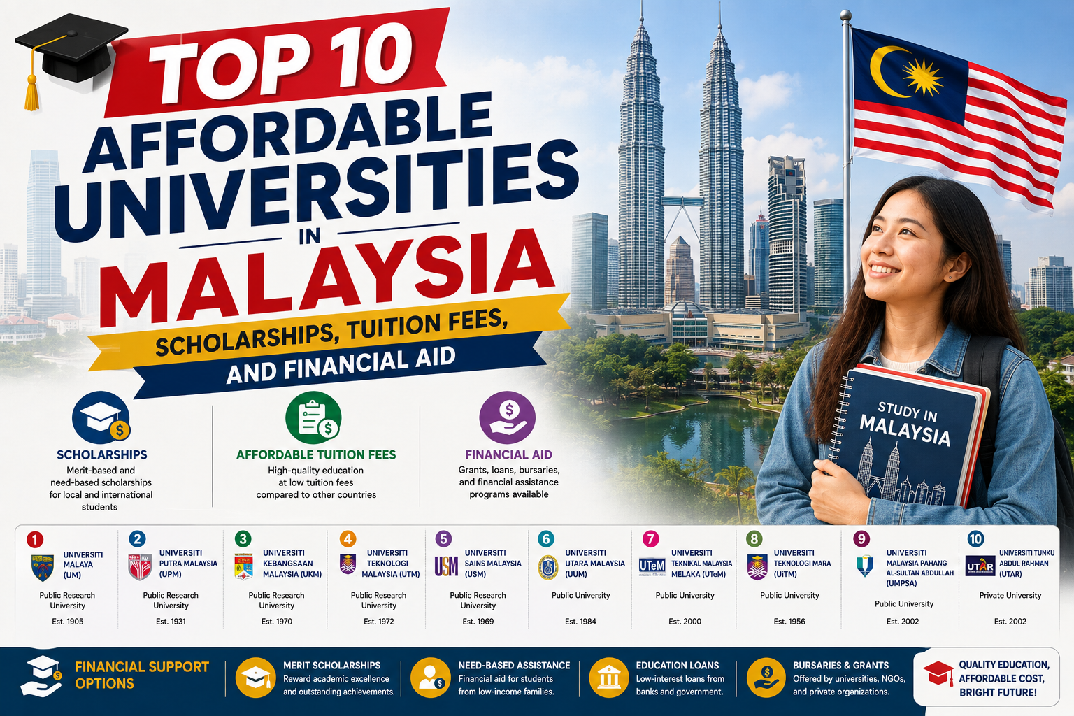 Top 10 Affordable Universities in Malaysia: Scholarships, Tuition Fees, and Financial Aid