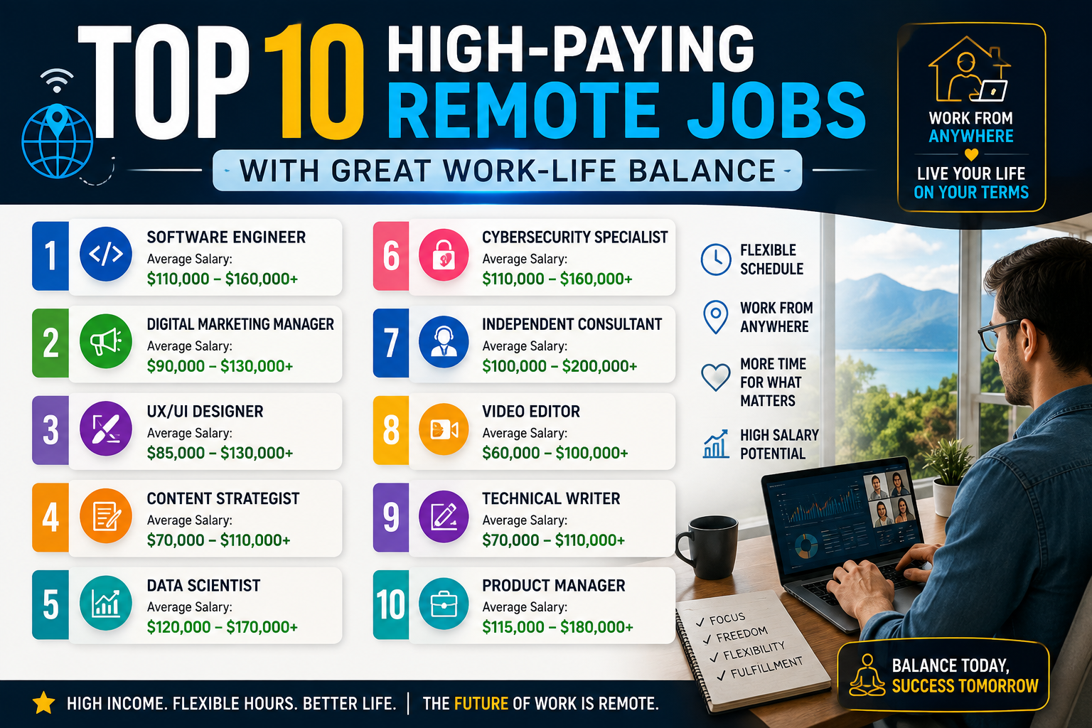 Top 10 High-Paying Remote Jobs with Great Work-Life Balance