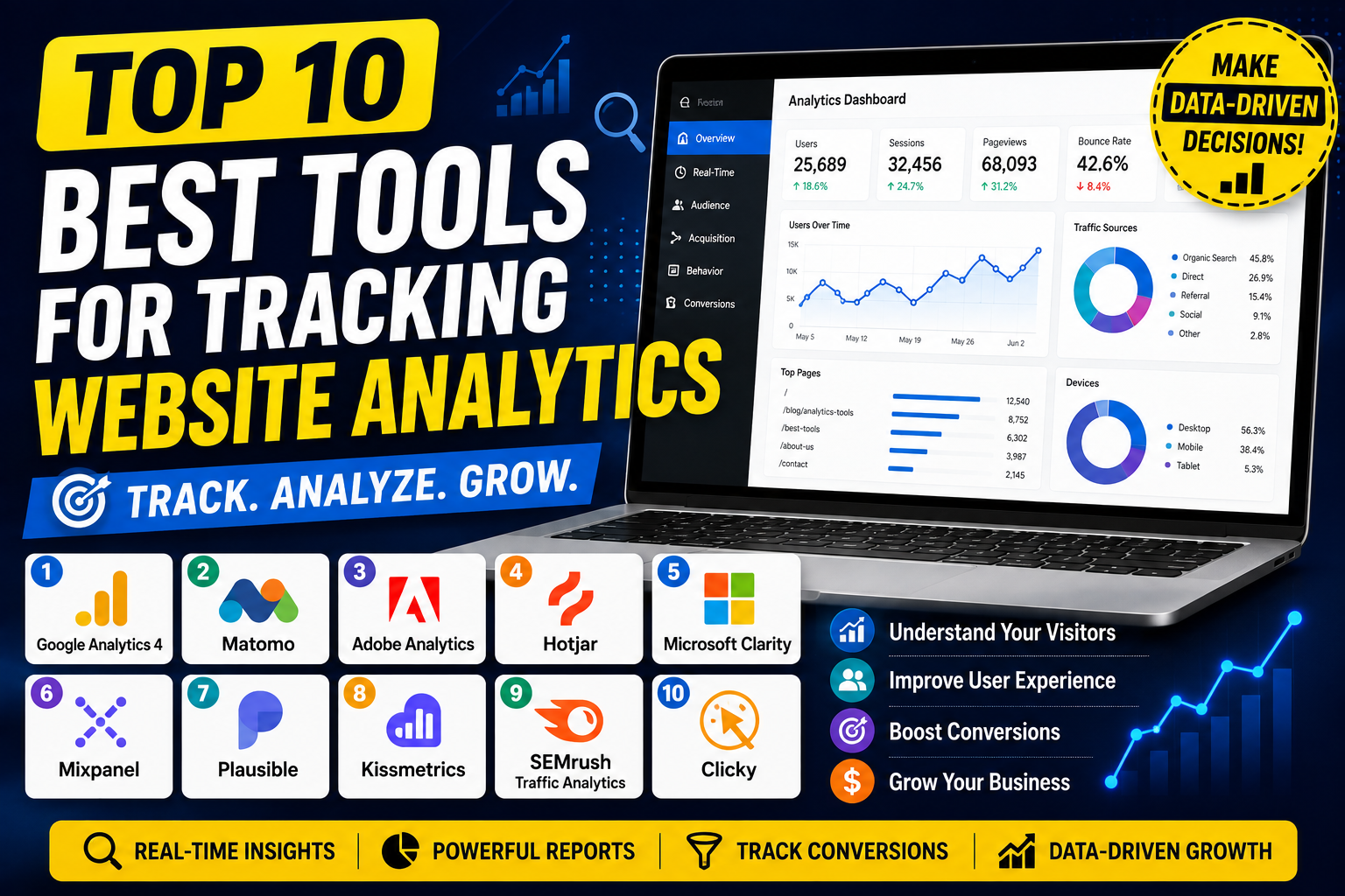 Top 10 Best Tools for Tracking Website Analytics