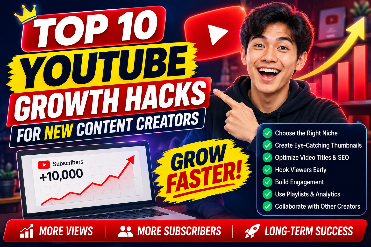 Top 10 YouTube Growth Hacks for New Content Creators
