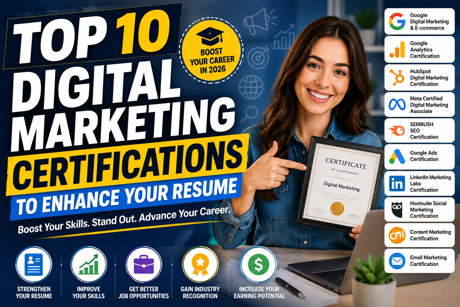 Top 10 Digital Marketing Certifications to Enhance Your Resume