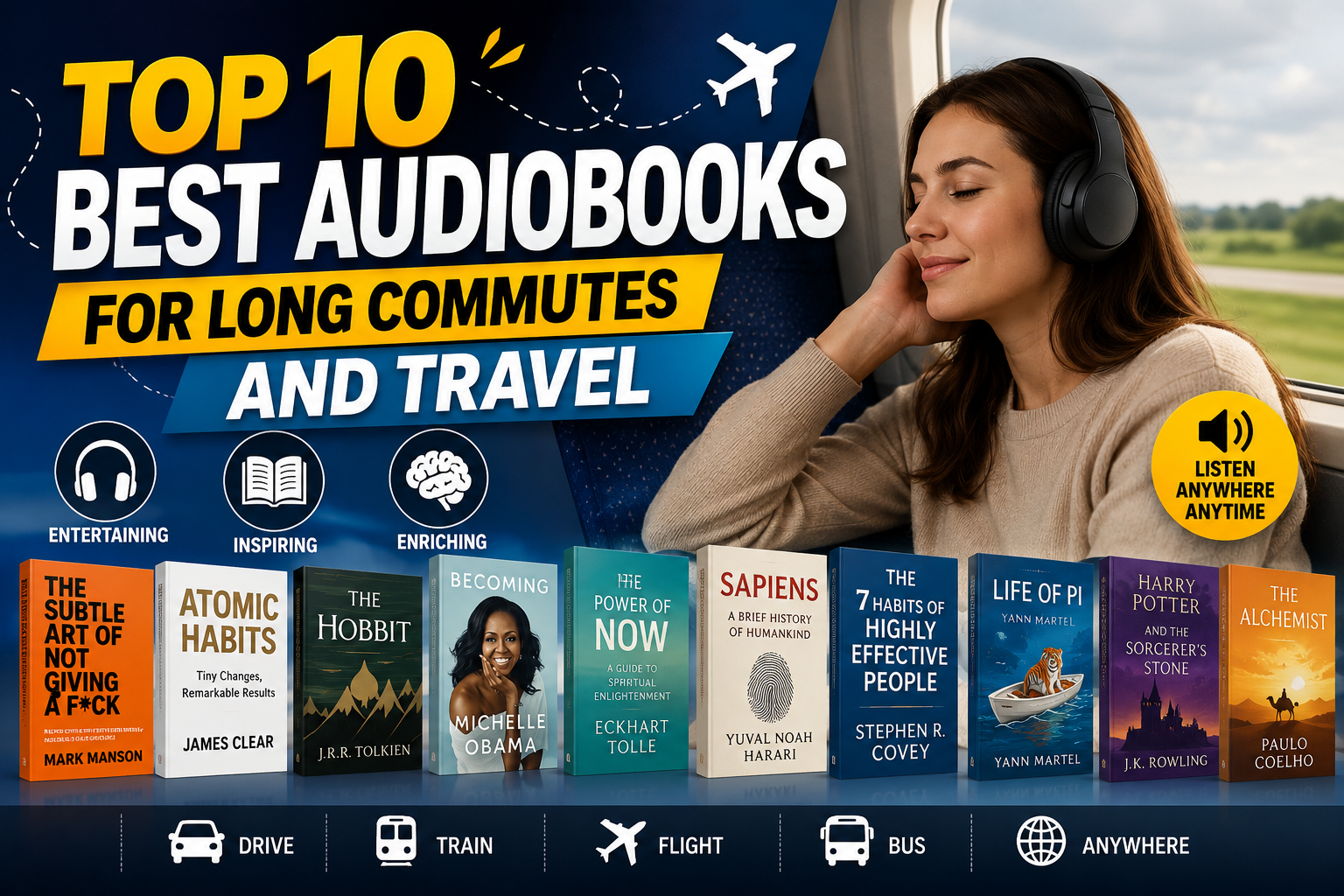Top 10 Best Audiobooks for Long Commutes and Travel