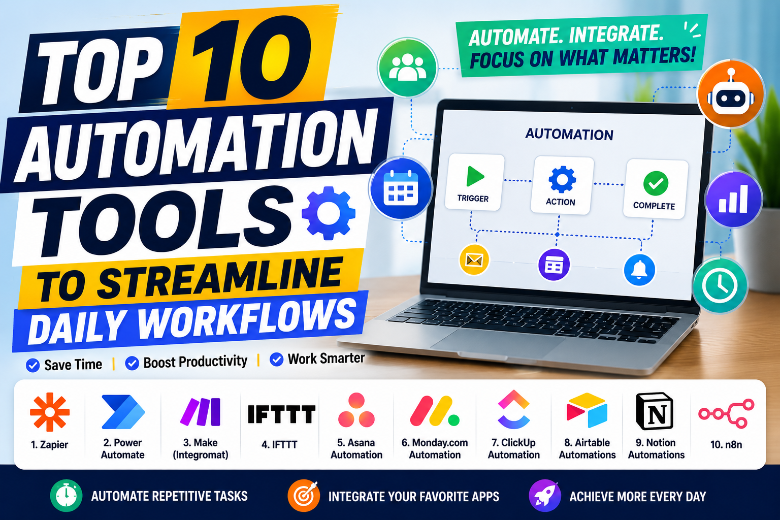Top 10 Automation Tools to Streamline Daily Workflows