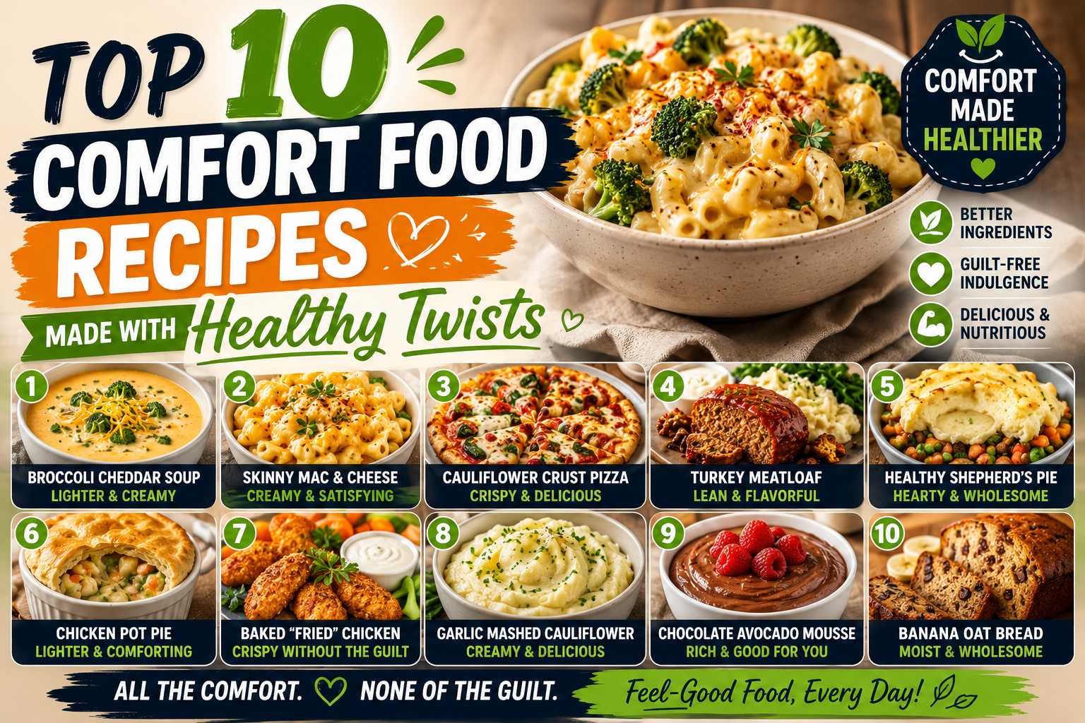 Top 10 Comfort Food Recipes Made with Healthy Twists