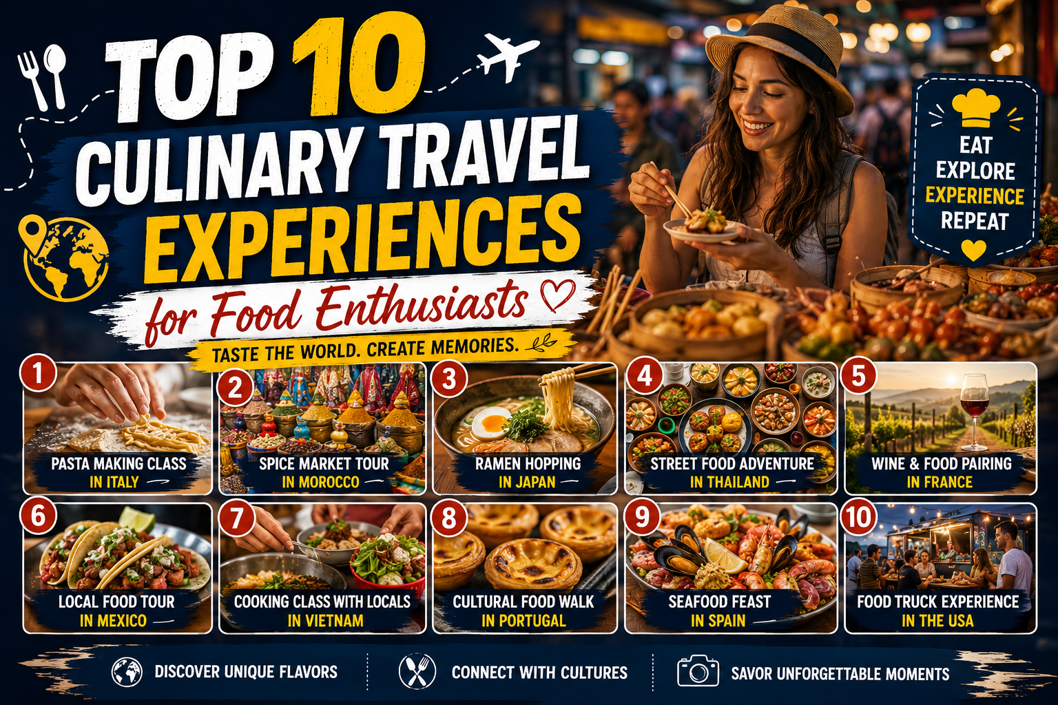 Top 10 Culinary Travel Experiences for Food Enthusiasts