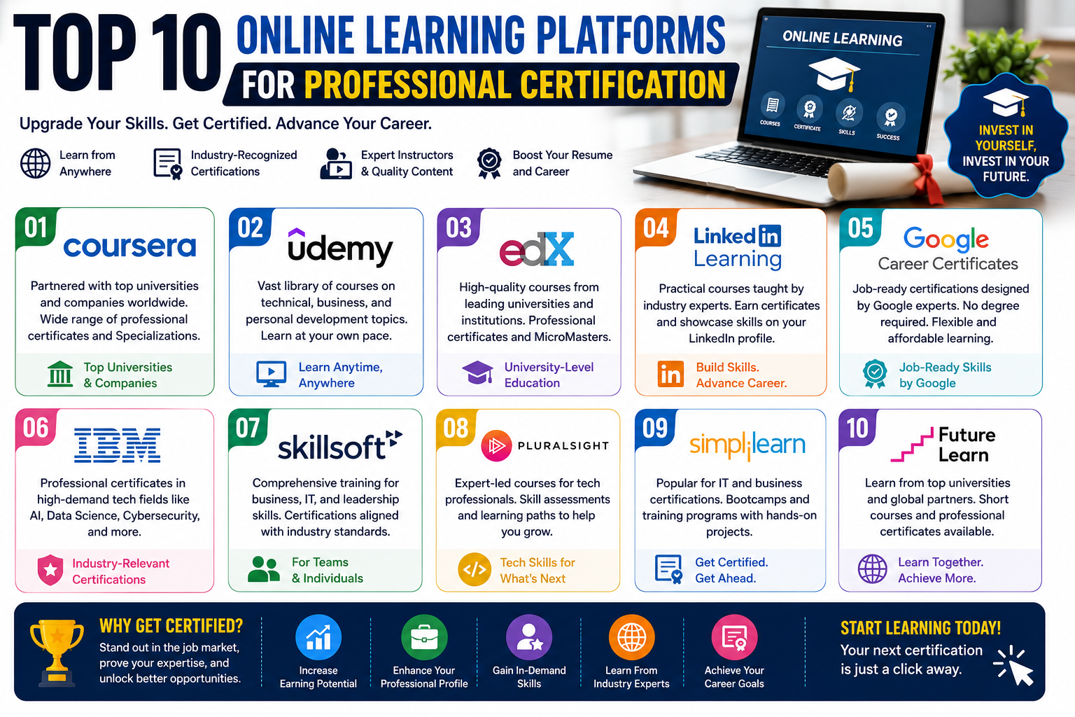 Top 10 Online Learning Platforms for Professional Certification
