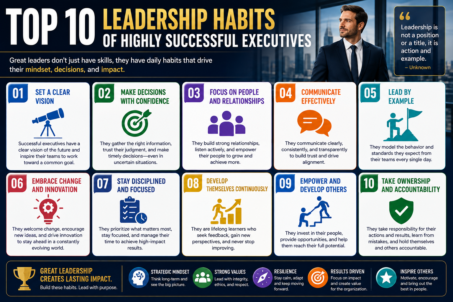 Top 10 Leadership Habits of Highly Successful Executives