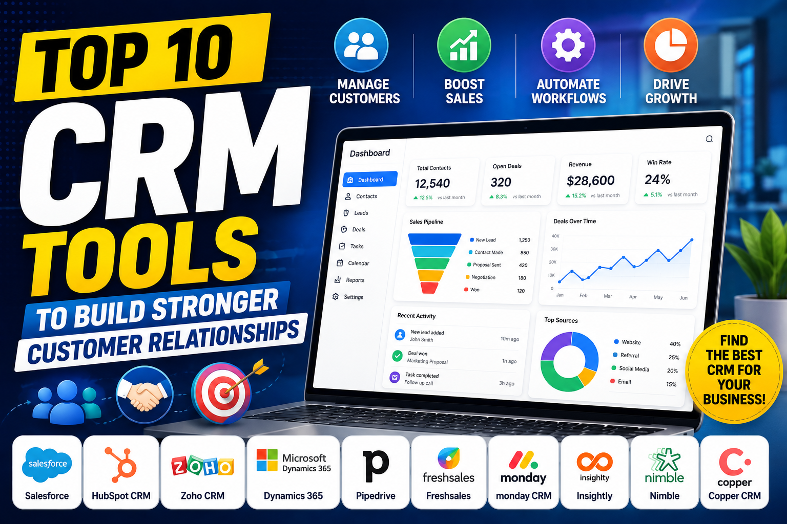 Top 10 Customer Relationship Management (CRM) Tools for Business Growth
