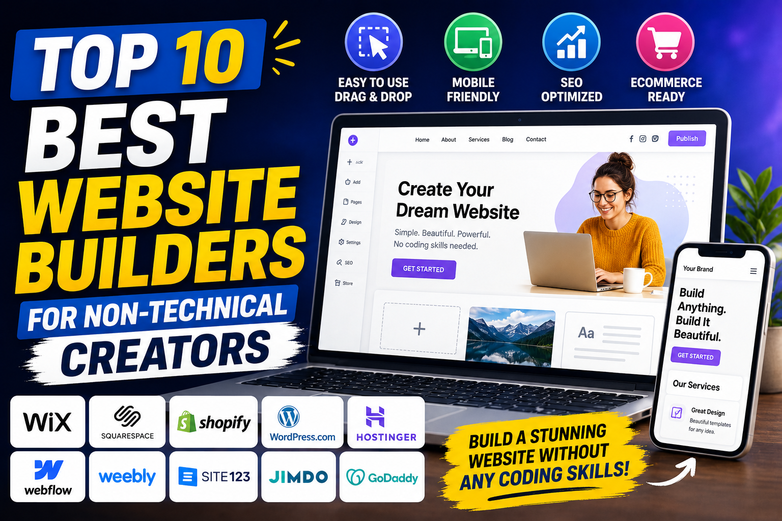 Top 10 Best Website Builders for Non-Technical Creators