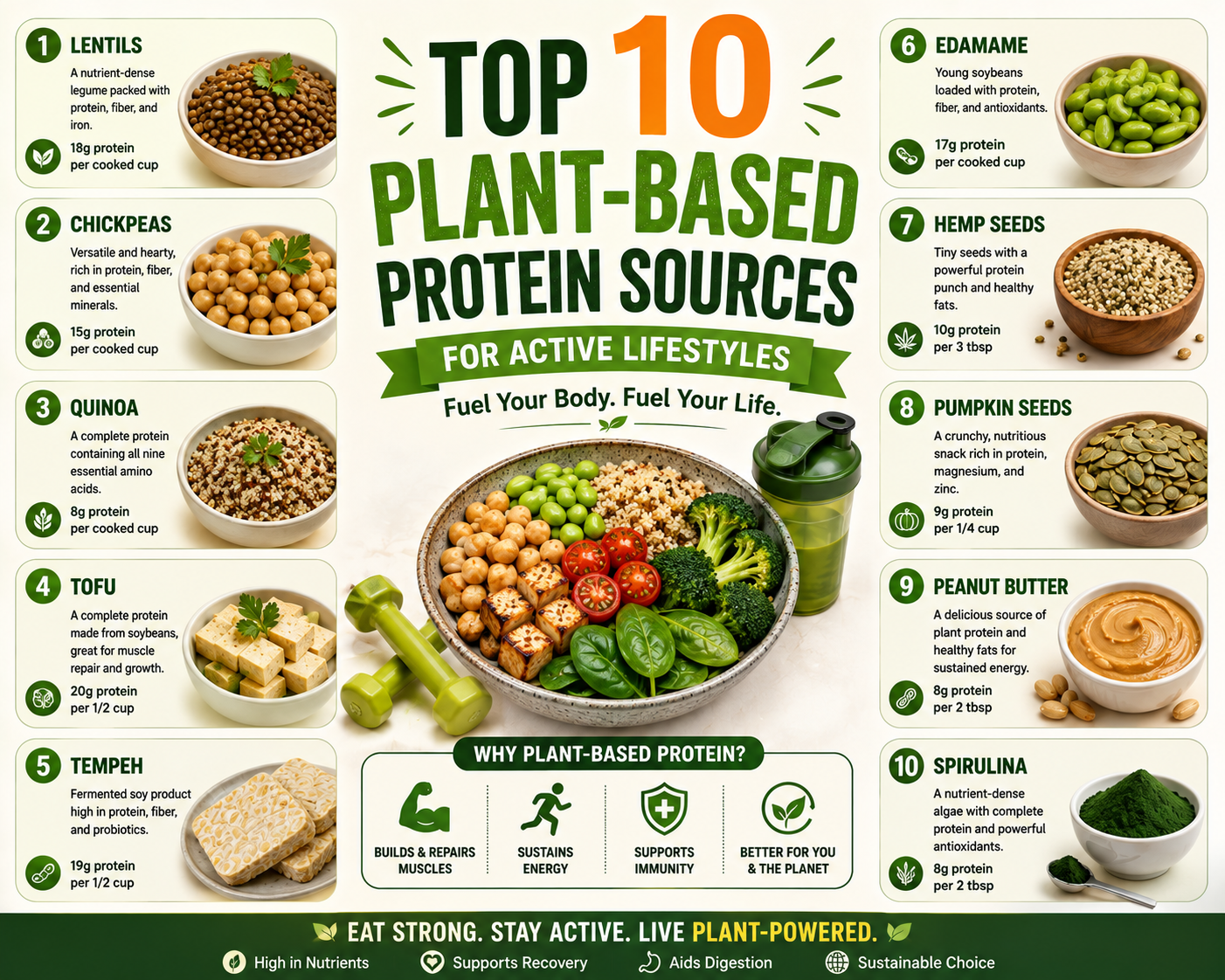 Top 10 Plant-Based Protein Sources for Active Lifestyles