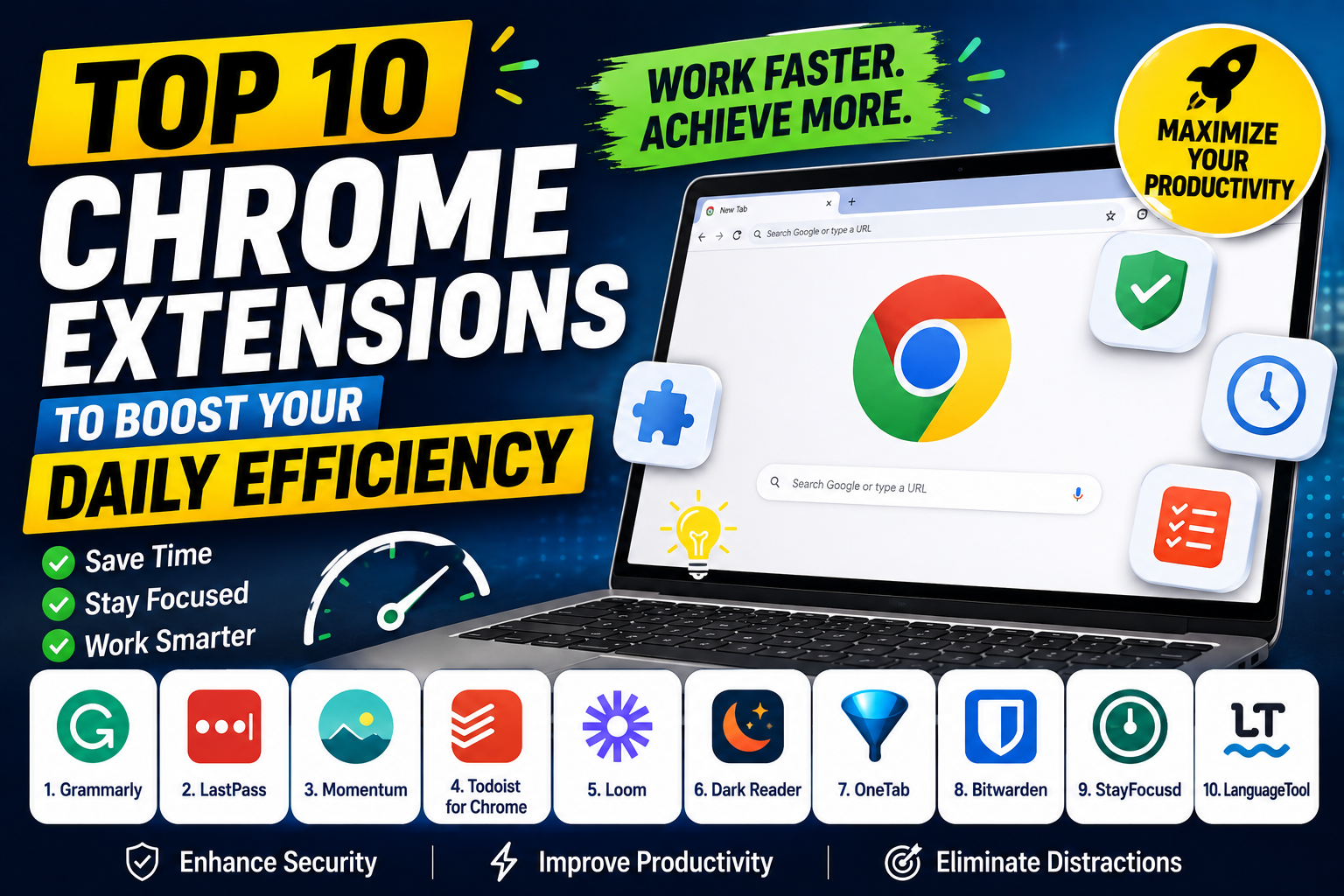 Top 10 Chrome Extensions to Boost Your Daily Efficiency