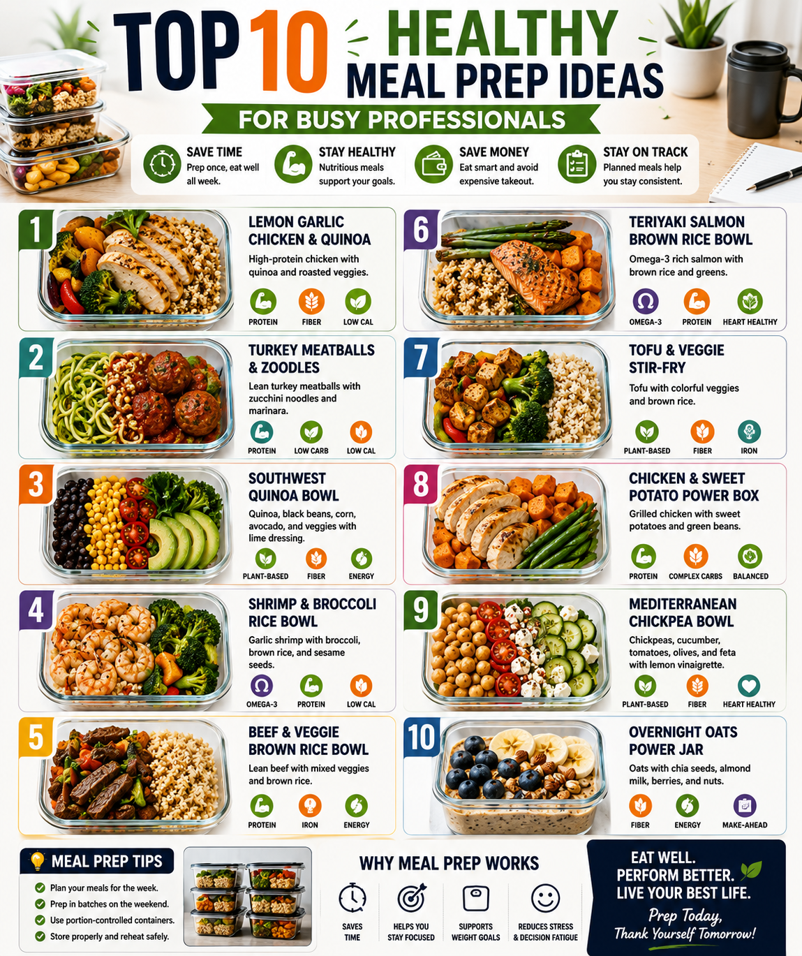 Top 10 Healthy Meal Prep Ideas for Busy Professionals