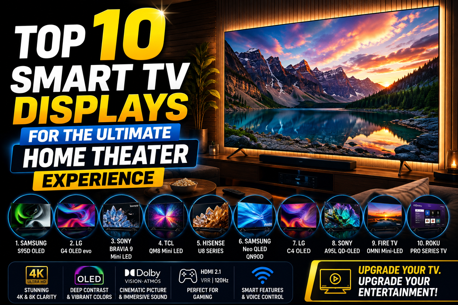Top 10 Smart TV Displays for the Ultimate Home Theater Experience