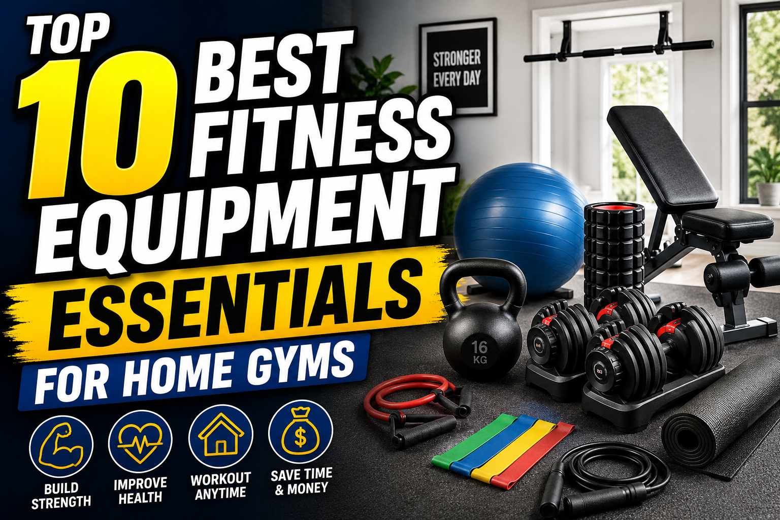 Top 10 Best Fitness Equipment Essentials for Home Gyms