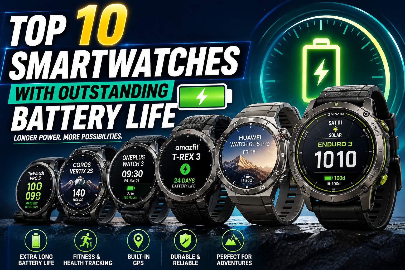 Top 10 Smartwatches with Outstanding Battery Life