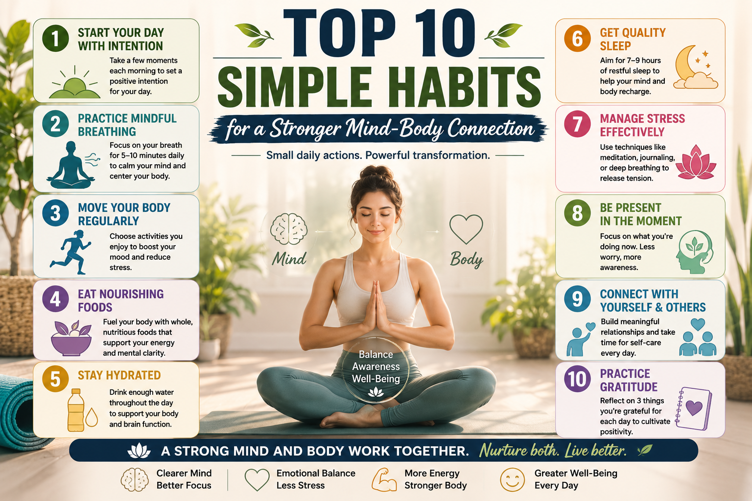 Top 10 Simple Habits for a Stronger Mind-Body Connection
