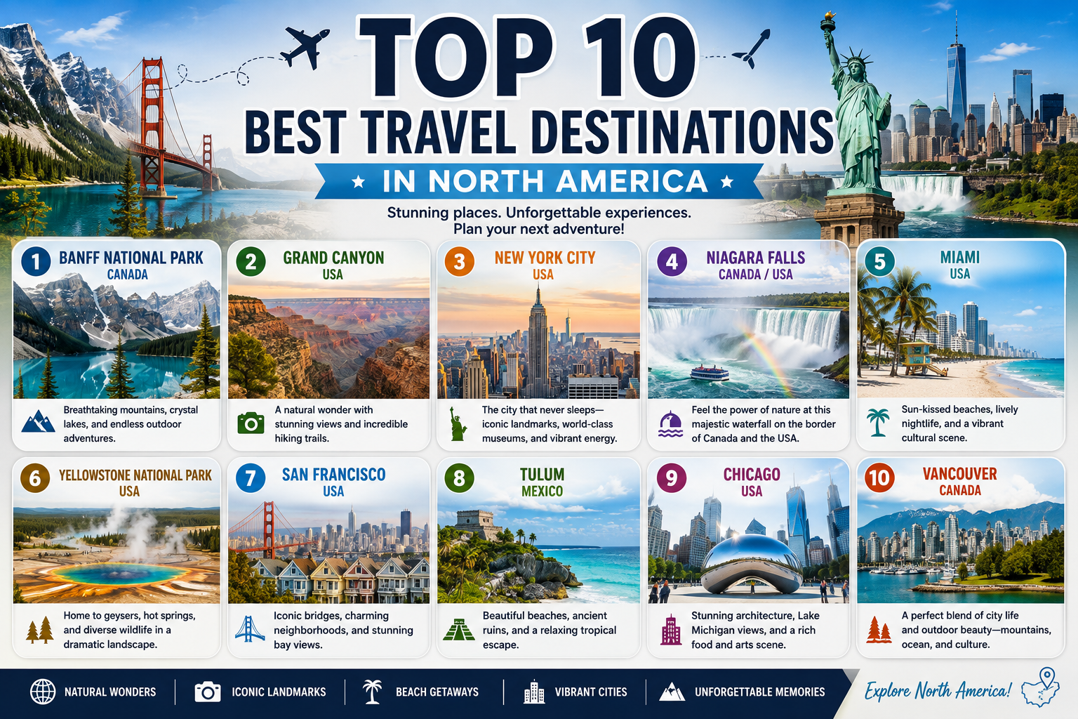 Top 10 Best Travel Destinations in North America