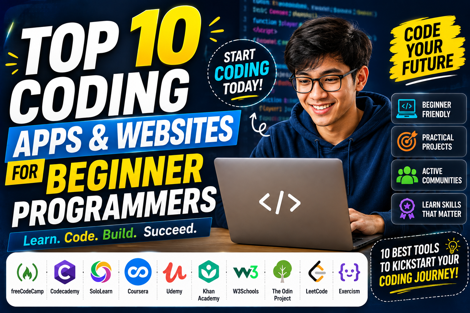 Top 10 Coding Apps and Websites for Beginner Programmers