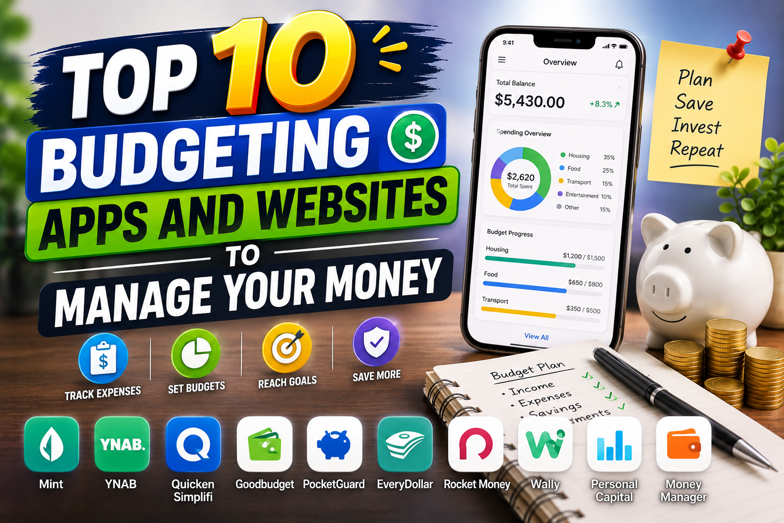 Top 10 Budgeting Apps and Websites to Manage Your Money