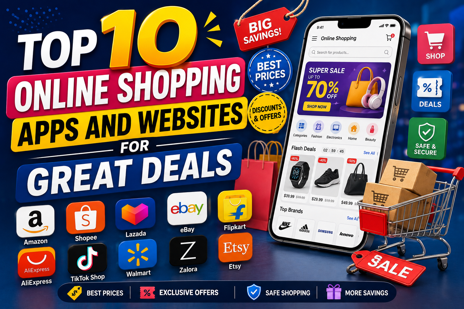Top 10 Online Shopping Apps and Websites for Great Deals