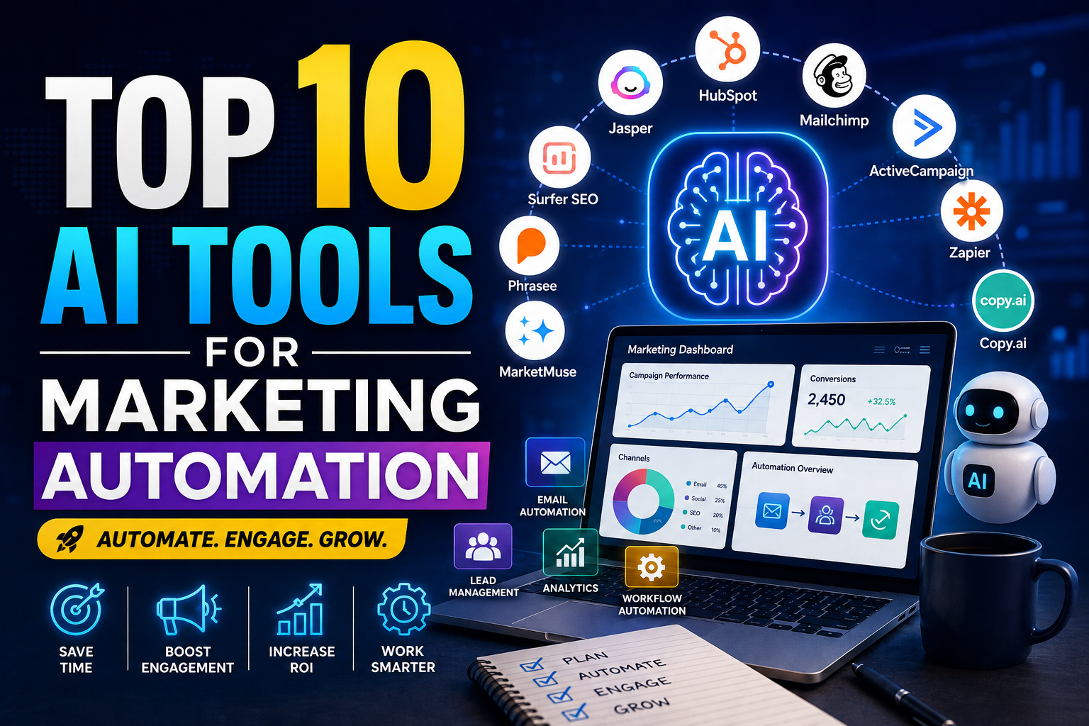 Top 10 AI Tools for Marketing Automation: Streamline Campaigns and Boost ROI