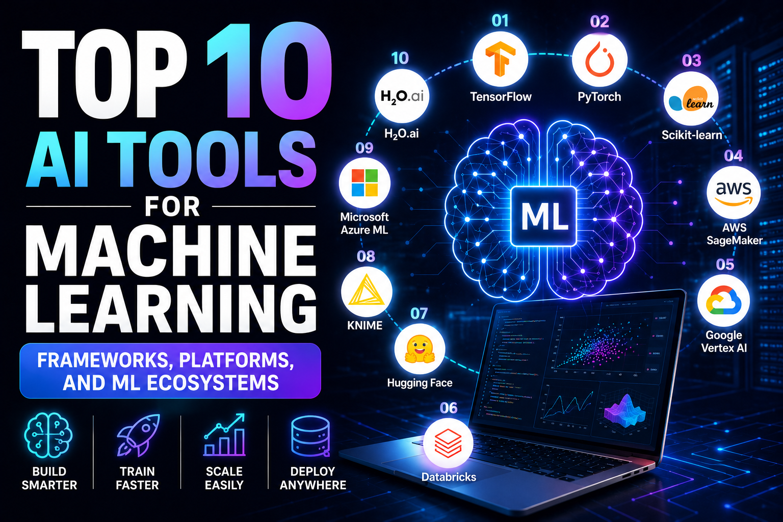 Top 10 AI Tools for Machine Learning: Frameworks, Platforms, and ML Ecosystems