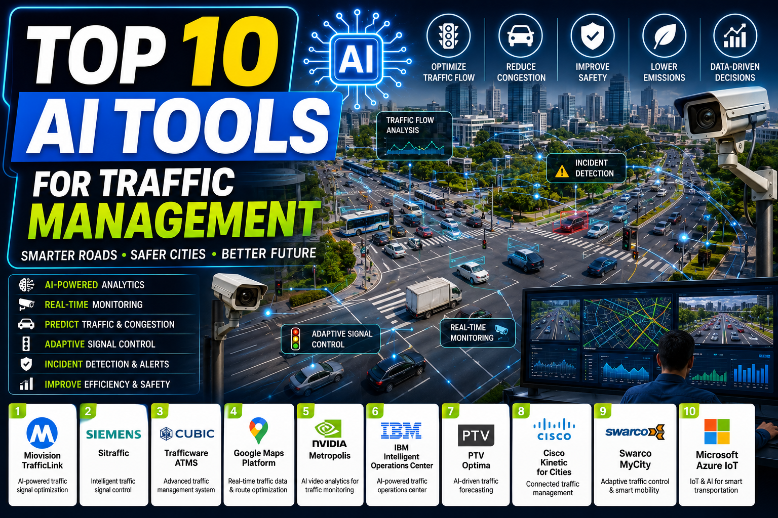 Top 10 AI Tools for Traffic Management