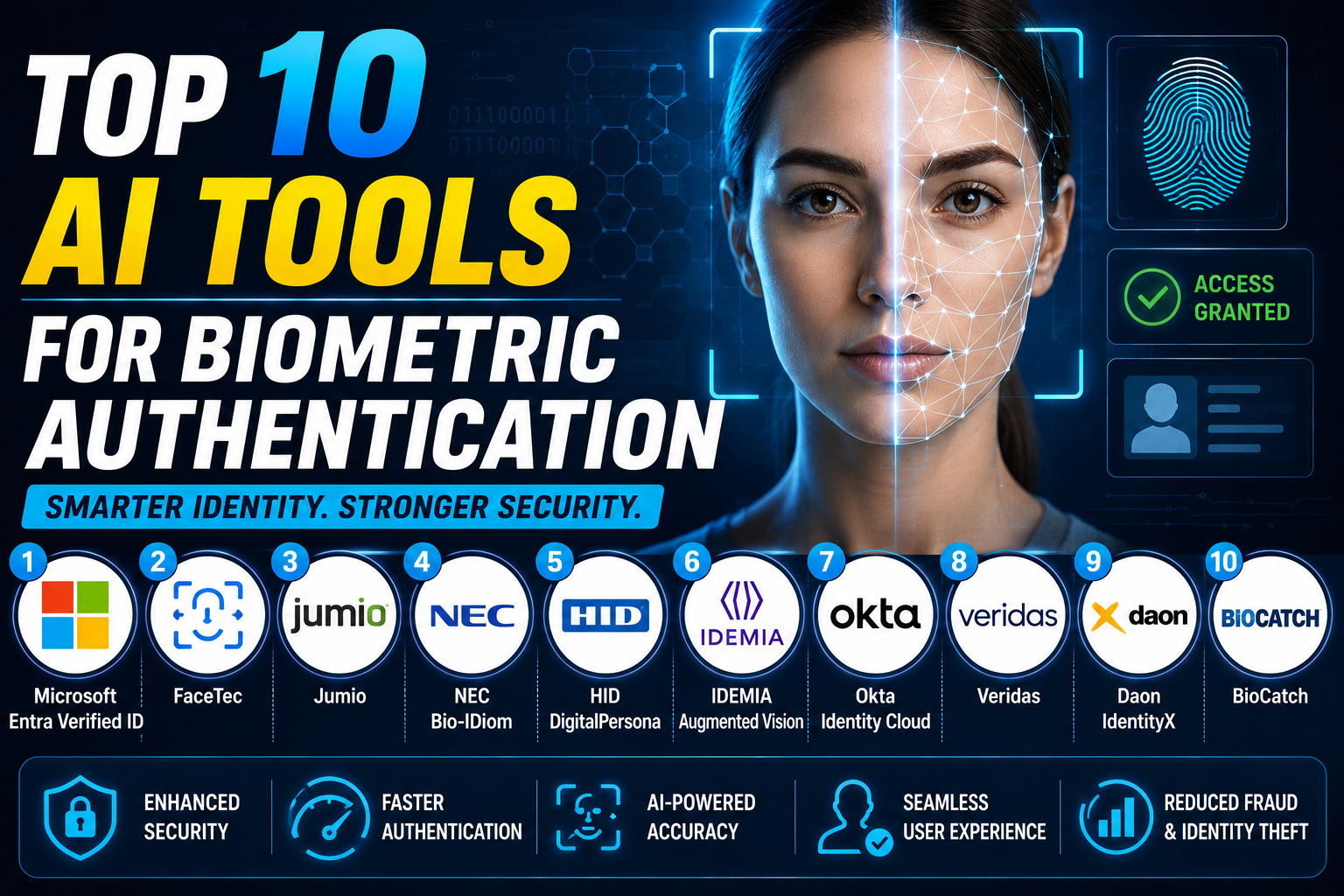 Top 10 AI Tools for Biometric Authentication