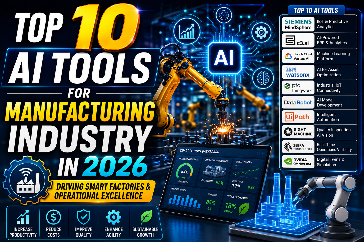Top 10 AI Tools for Manufacturing Industry in 2026: Driving Smart Factories & Operational Excellence