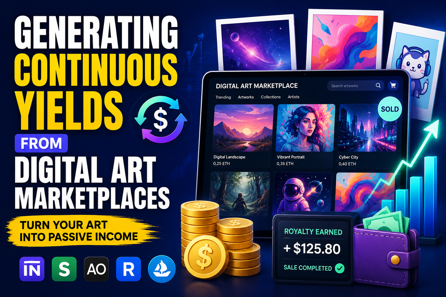 Generating Continuous Yields from Digital Art Marketplaces