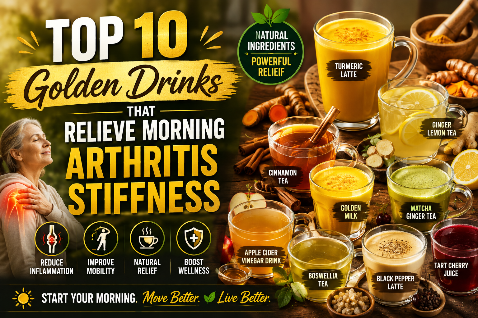 Top 10 Golden Drinks That Relieve Morning Arthritis Stiffness