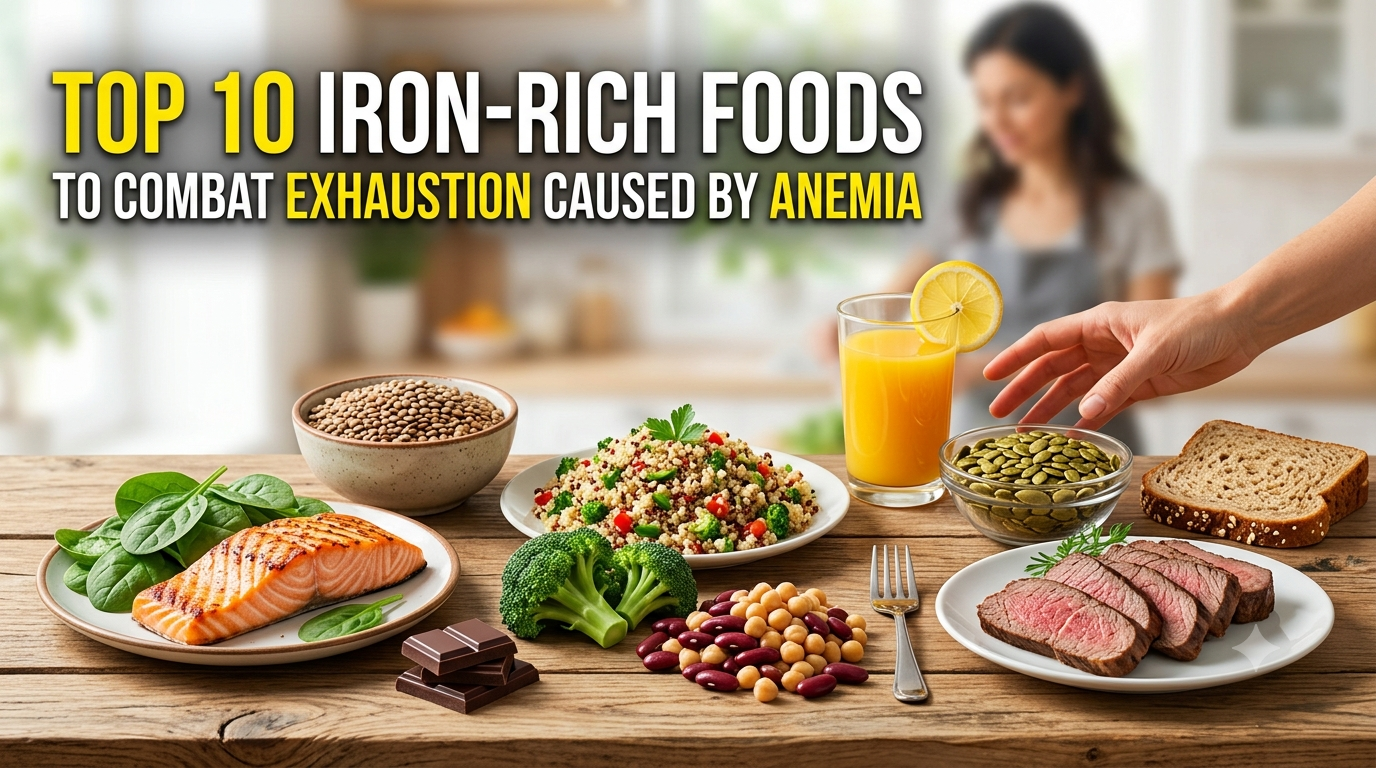 Top 10 Iron-Rich Foods to Combat Exhaustion Caused by Anemia