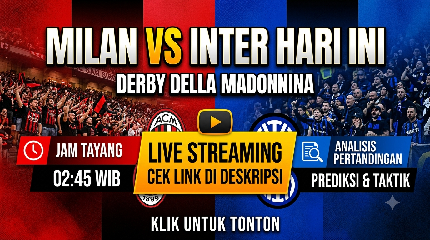 Milan vs Inter Hari Ini: Jam Tayang, Live Streaming, dan Analisis Pertandingan